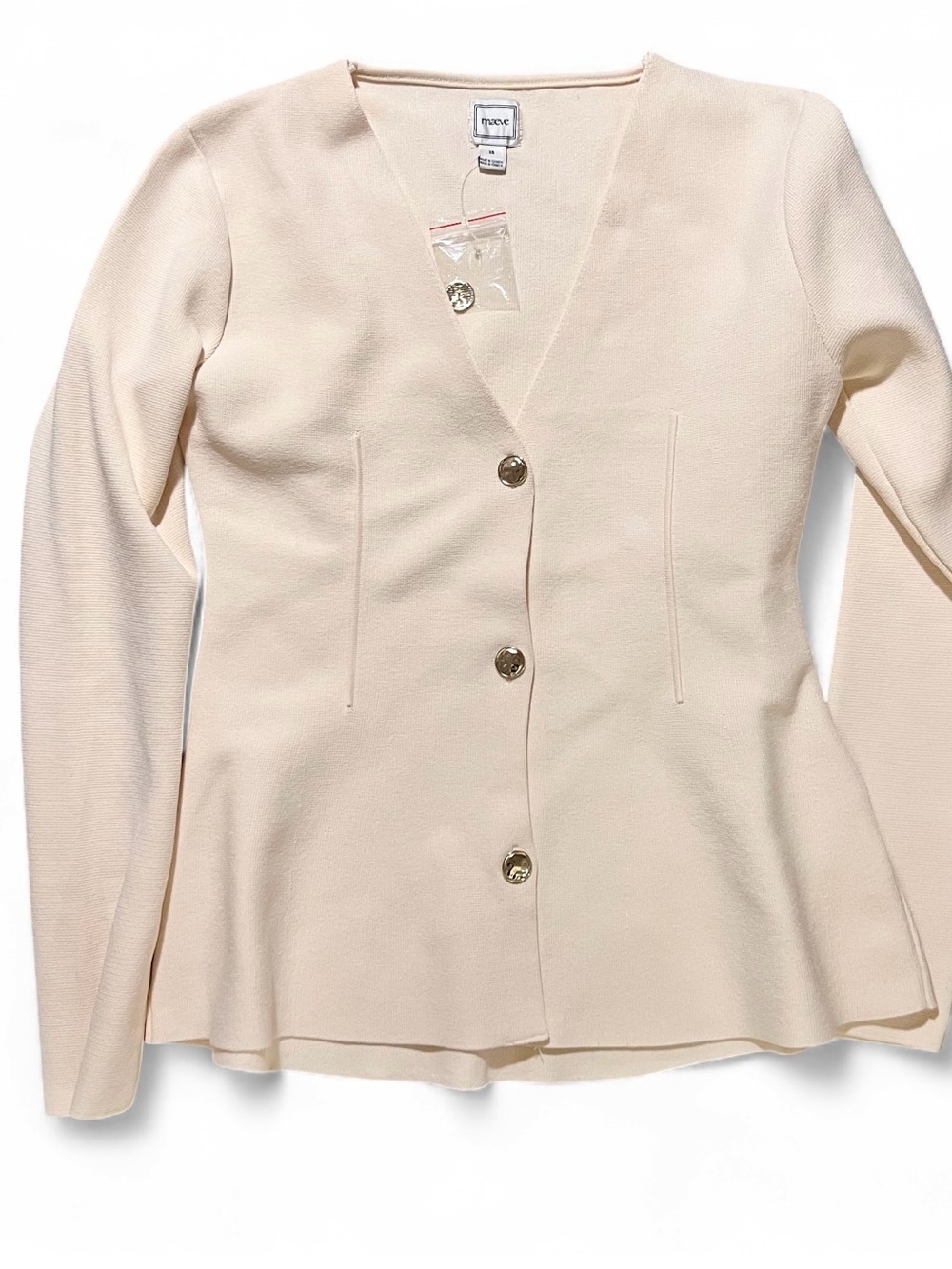 Anthropologie Maeve Cream Collarless Knit Blazer NWOT Size XS - Picture 5 of 10